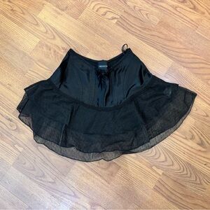 Vanessa Mooney Black Silk Mini Skirt